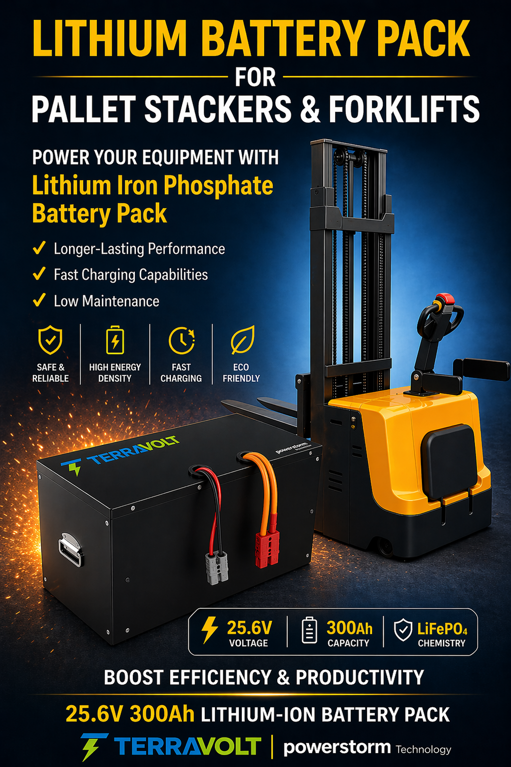Industrial Lithium Battery Upgrade – 7.68 kWh | Forklift & Pallet Stacker Application